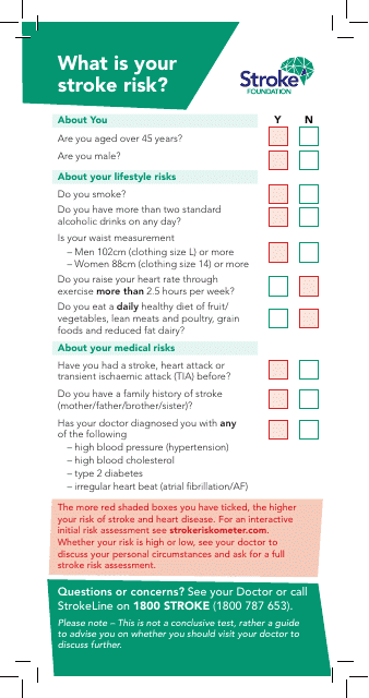 Stroke Risk Assessment Checklist - Preview Image