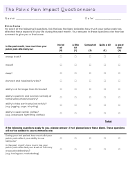 Document preview: Pelvic Pain Impact Questionnaire