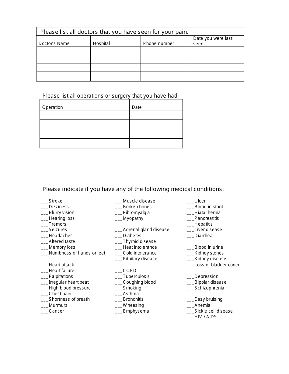 Initial Pain Assessment Tool, Page 3