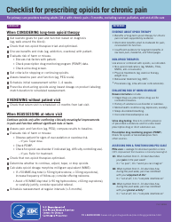 Document preview: Form CS273808A Checklist for Prescribing Opioids for Chronic Pain