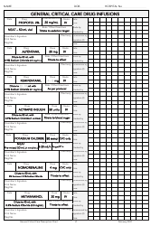 General Critical Care Prescription Chart - United Kingdom, Page 2