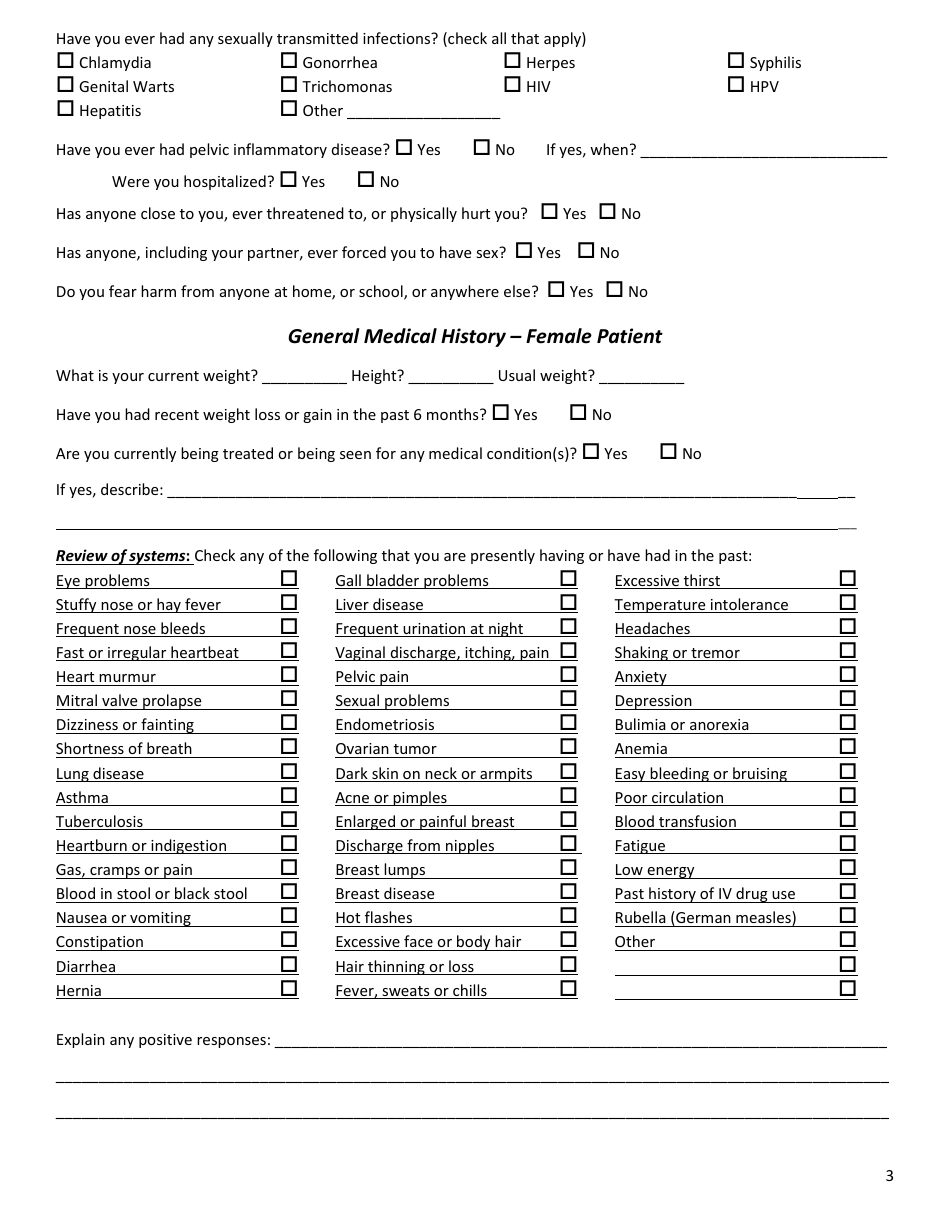 Medical and Reproductive History - Infertility, Page 3