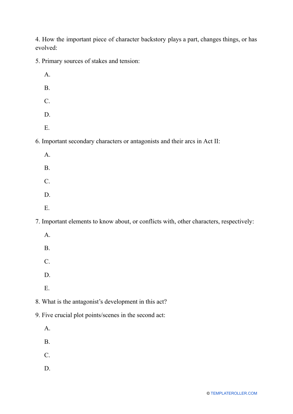 Novel Outline Template, Page 3