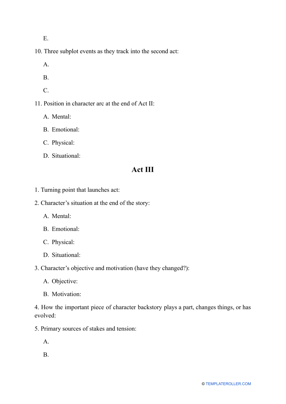 Novel Outline Template, Page 4