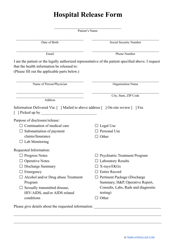 Document preview: Hospital Release Form