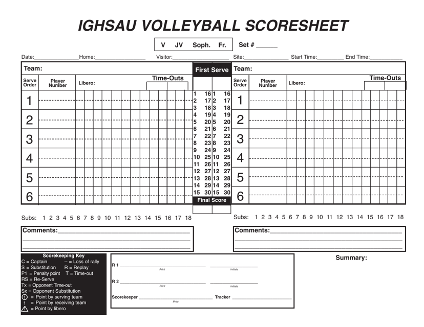 Free Volleyball Score Sheet Templates Customize Download 60 OFF