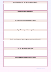 Wedding Officiant Questionnaire Template, Page 2