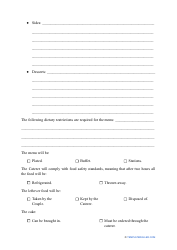 Wedding Catering Contract Template, Page 2