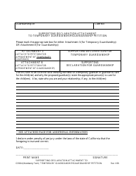 Document preview: Form GR004 Supporting Declaration Attachment to Temporary Guardianship/Guardianship Petition - Stanislaus County, California