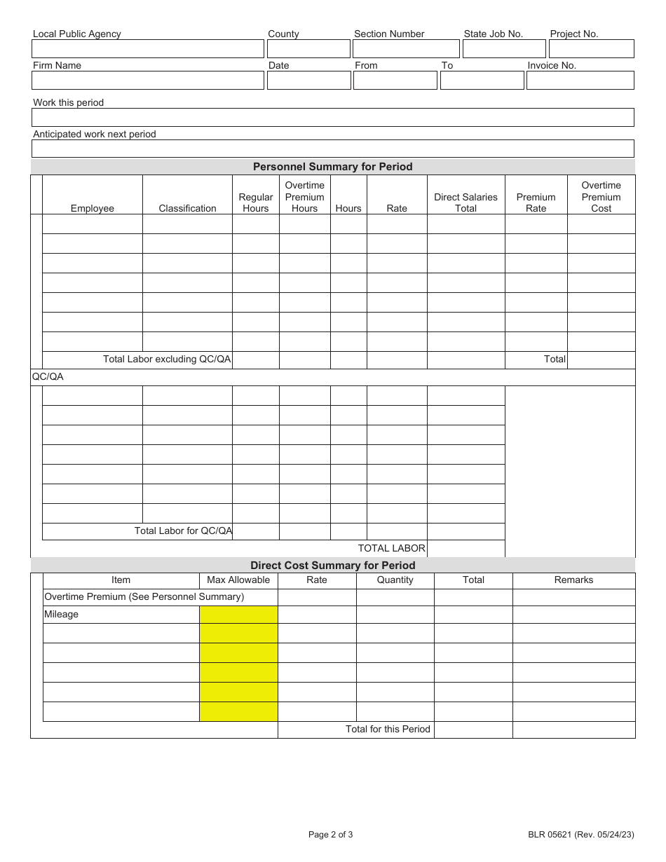 Form Blr05621 Download Fillable Pdf Or Fill Online Local Public Agency 