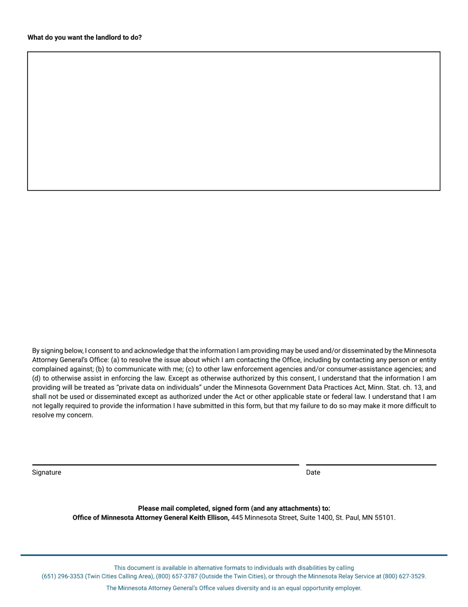 Minnesota Tenant Report Form - Minnesota, Page 2
