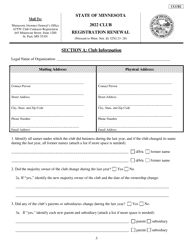 Form CLUB2 Club Registration Renewal - Minnesota, Page 3