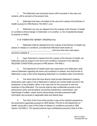 Form MH-2.4 (3C-P-515) Order Releasing Defendant on Conditions After Commitment - Hawaii, Page 2