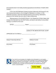 Form MH-2.2 (3C-P-513) Order Finding Defendant Unfit to Proceed, Suspending Proceedings, Committing Defendant to the Custody of the Director of Health, Placing Defendant Pending Transport, and Order for Transport - Hawaii, Page 6