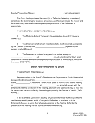 Form MH-4.5 (3C-P-531) Order Granting Motion to Extend Temporary Hospitalization Beyond 72 Hours After Contested Hearing and Order for Transport - Hawaii, Page 2