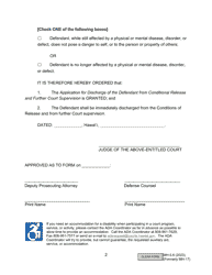 Form MH-5.6 (3C-P-542) Order Granting Application for Discharge From Conditional Release and Further Court Supervision - Hawaii, Page 2
