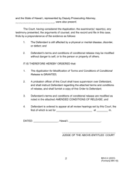 Form MH-5.4 (3C-P-540) Order Granting Application for Modification of Terms and Conditions of Conditional Release - Hawaii, Page 2