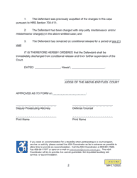 Form MH-5.7 (3C-P-543) Order Discharging Defendant From Conditional Release After Expiration of One-Year Period - Hawaii, Page 2
