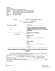 Document preview: Form MH-4.4 (3C-P-530) Order Terminating Temporary Hospitalization After Contested Hearing - Hawaii