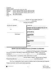 Document preview: Form MH-2.5 (3C-P-516) Order for Re-examination as to Fitness to Proceed - Hawaii