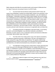Form MH-4.8 (3C-P-534) Order Revoking Conditional Release, Committing Defendant to the Custody of the Director of Health, and Order for Transport - Hawaii, Page 3