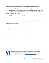 Form MH-4.8 (3C-P-534) Order Revoking Conditional Release, Committing Defendant to the Custody of the Director of Health, and Order for Transport - Hawaii, Page 5