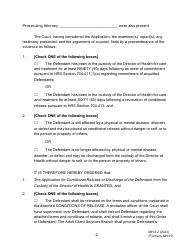 Form MH-5.2 (3C-P-538) Order Granting Application for Conditional Release or Discharge From the Custody of the Director of Health - Hawaii, Page 2