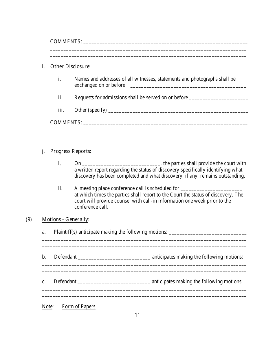 Preliminary Conference Stipulation and Order - County of Onondaga, New York, Page 11