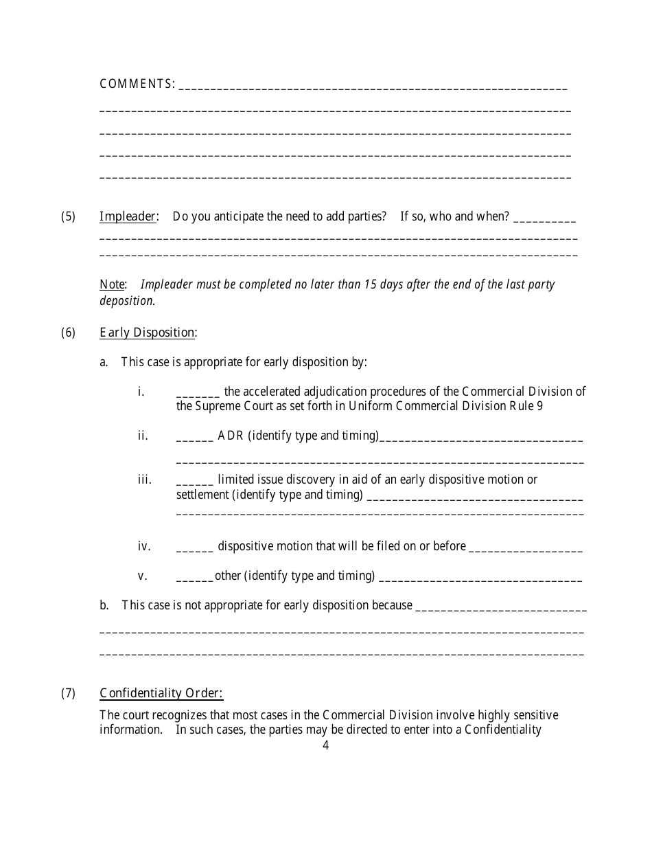 Preliminary Conference Stipulation and Order - County of Onondaga, New York, Page 4