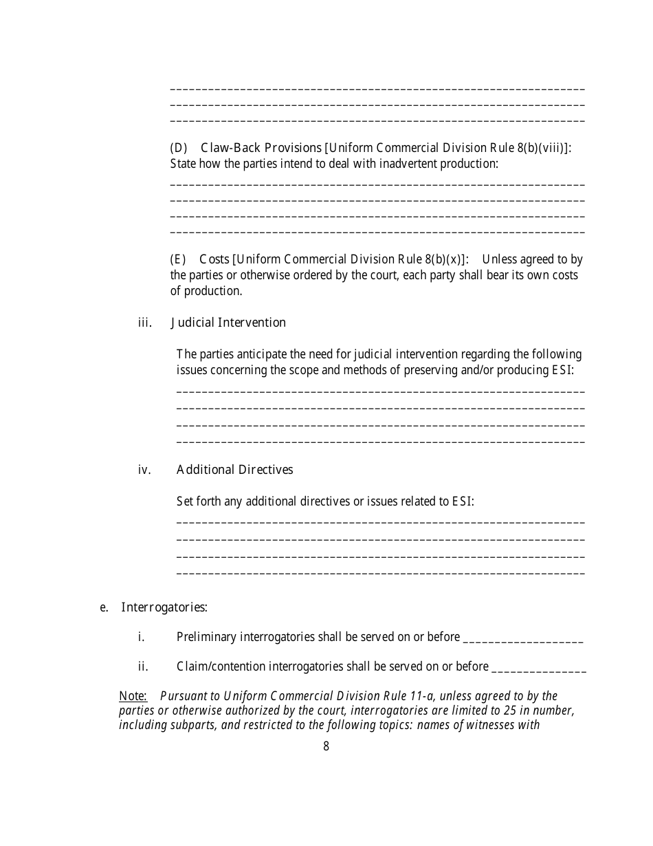 Preliminary Conference Stipulation and Order - County of Onondaga, New York, Page 8
