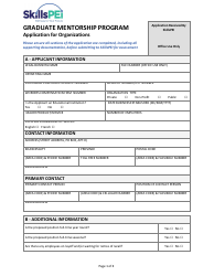 Document preview: Application for Organizations - Graduate Mentorship Program - Prince Edward Island, Canada