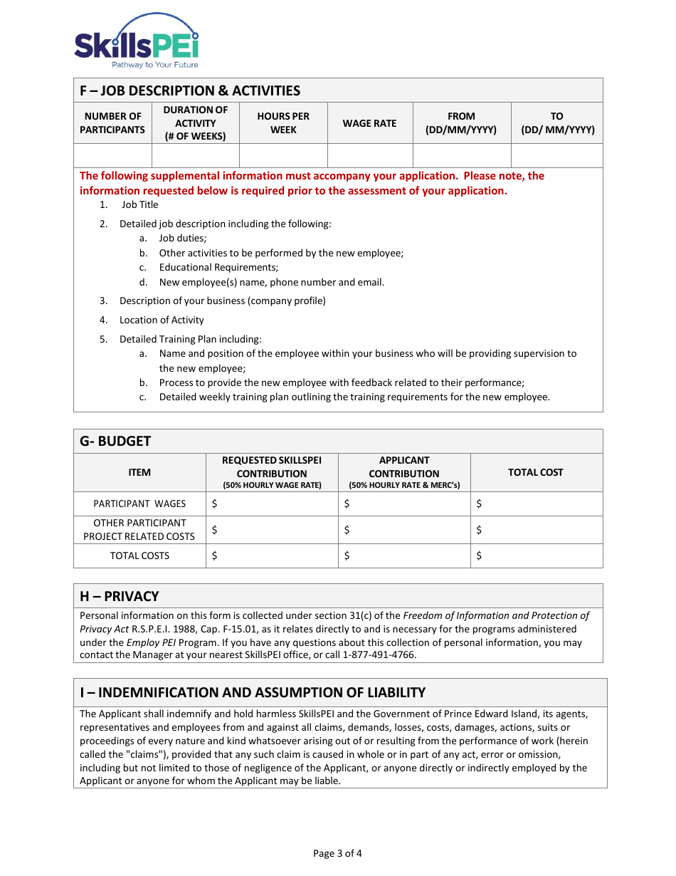 Employ Pei Application for Organizations - Prince Edward Island, Canada, Page 3