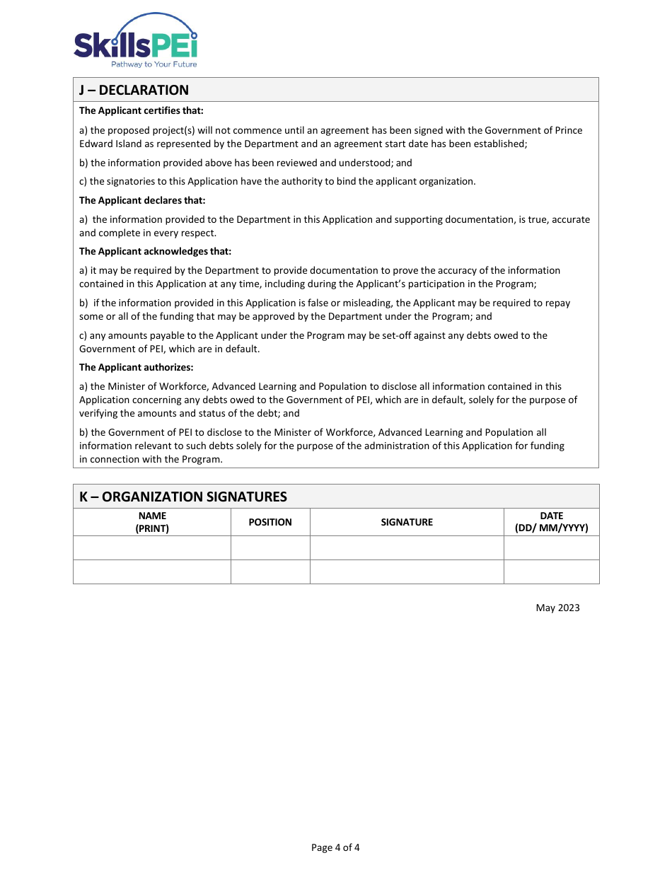 Employ Pei Application for Organizations - Prince Edward Island, Canada, Page 4