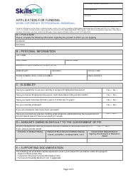 Document preview: Application for Funding - Work Experience Pei Program - Individual - Prince Edward Island, Canada