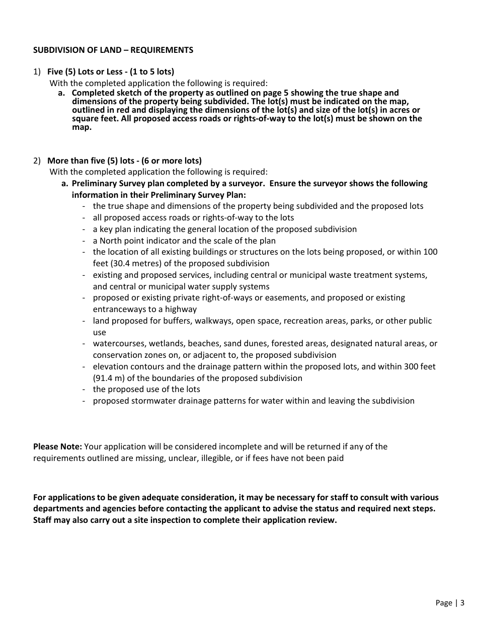 Subdivision of Land and Change of Use Application - Prince Edward Island, Canada, Page 3