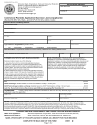 Form DARM-BACM-037 Commercial Pesticide Application Business License Application - Wisconsin