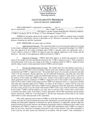 Document preview: Loan Guaranty Program Agreement - Virginia