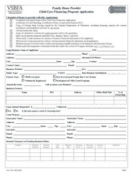 Form 103 Family Home Provider Child Care Financing Program Application - Virginia, Page 2