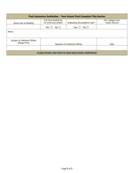 George Coles Bursary Appeal Form - Prince Edward Island, Canada, Page 2