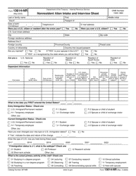 Document preview: IRS Form 13614-NR Nonresident Alien Intake and Interview Sheet