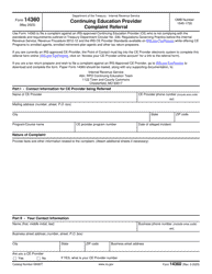 IRS Form 14360 Continuing Education Provider Complaint Referral