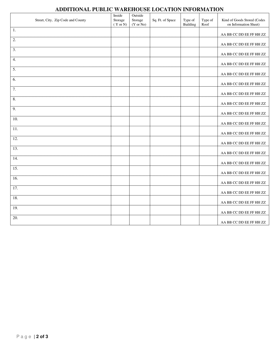Form DTCP-BBTP-003 Public Warehouse Keeper License Application - Wisconsin, Page 2