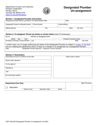 Form F627-053-000 Designated Plumber Un-assignment - Washington, Page 2