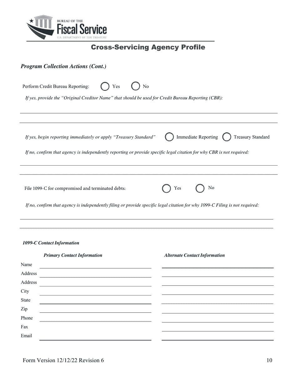 Cross-servicing Agency Profile, Page 11