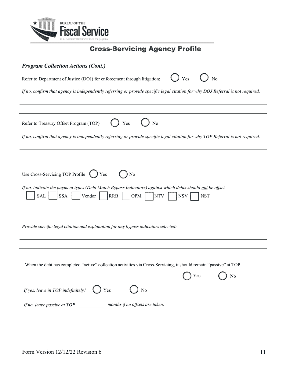 Cross-servicing Agency Profile, Page 12