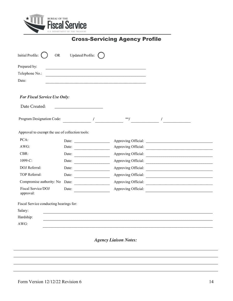 Cross-servicing Agency Profile, Page 15