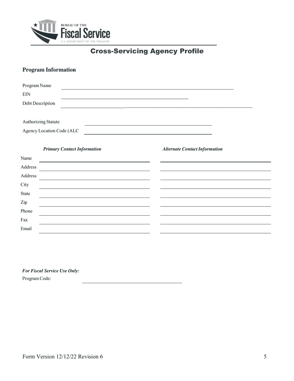 Cross-servicing Agency Profile, Page 6
