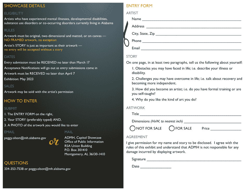 Entry Form - Alabama, Page 1