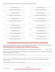 Used Motor Vehicle Dealer License Application Form - Arkansas, Page 4