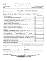 Form URT-1 (State Form 51102) Indiana Utility Receipts Tax Return - Indiana